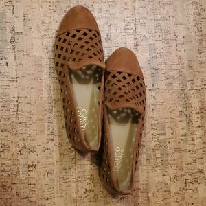 Franco Sarto Laser Cut Suede Flats